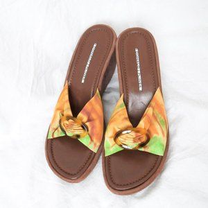 Donald J. Pliner Brown and Orange Wedges